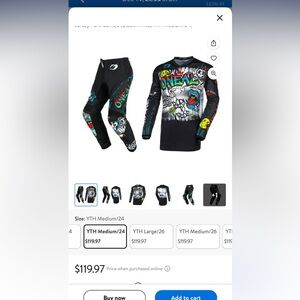 2024 O’NEAL Youth Element Rancid Dirt Bike/ATV riding gear and chest protector